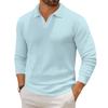 Men's Casual Collared Long-Sleeve Knit Base Layer Top