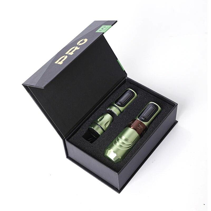 Беспроводная машина для тату-ручки MAX PRO, бесщеточный двигатель, две батареи со светодиодным дисплеем, инструменты для перманентного макияжа