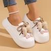 New Summer Style, Japan and South Korea Fashion A Stirrup Non-slip Ladies Slippers, Bow Embellishment, Comfortable Companion