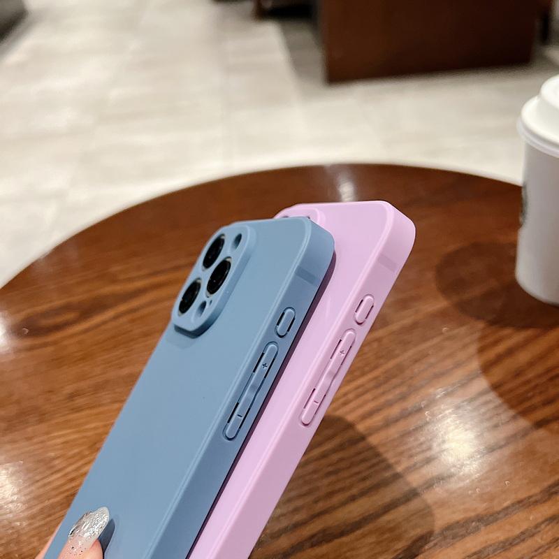 Liquid Silicone Shockproof Matte Case For iPhone 16E 16 Pro Max 15 Plus 14 Pro 13 12 11 Pure Color Slim Soft Anti-Fall Phone Cover