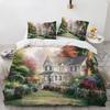 Картина маслом Король Королева Пододеяльник Винтажный Пейзаж Здания Постельное Белье Для Взрослых Ретро Искусство 2/3 предмета Полиэстер Пододеяльник