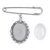 Wedding Bouquet Photo Charm Diy Pin Brooch Making Kit Lacy Frame Charm Oval Picture Frame With Pendant For Holiday Heart