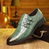 Fashion New British Buckle Monk Strap Loafers Pointed Crocodile Pattern Shoes For Men Designer Formal Wedding Dress Homecoming Footwear