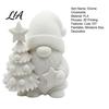 White Blank DIY Painting Crafts 3D Printed Christmas Gnome Figurine, Paintable Mini Hugging Handmade Xmas Gift Souvenirs Star & Tree, Winter