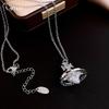 Супер вспышка циркон трехмерное сердце-образный Сатурн кулон ожерелье нишевое универсальное ключичная цепь простое ожерелье женщины