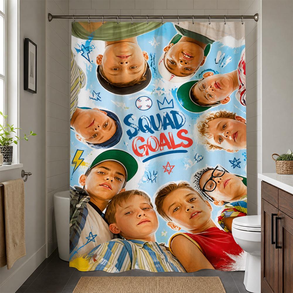 Cute Waterproof Shower Curtain Kids Bathroom Decoration Fun Trendy Squad Goals Printed Shower Curtain for Modern Bathroom Novelt