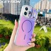 KEYSION Цветной градиентный магнитный чехол-подставка для линз для iPhone 17 Pro Max для MagSafe Ударопрочный чехол из ТПУ+ПК для iPhone 17 Pro