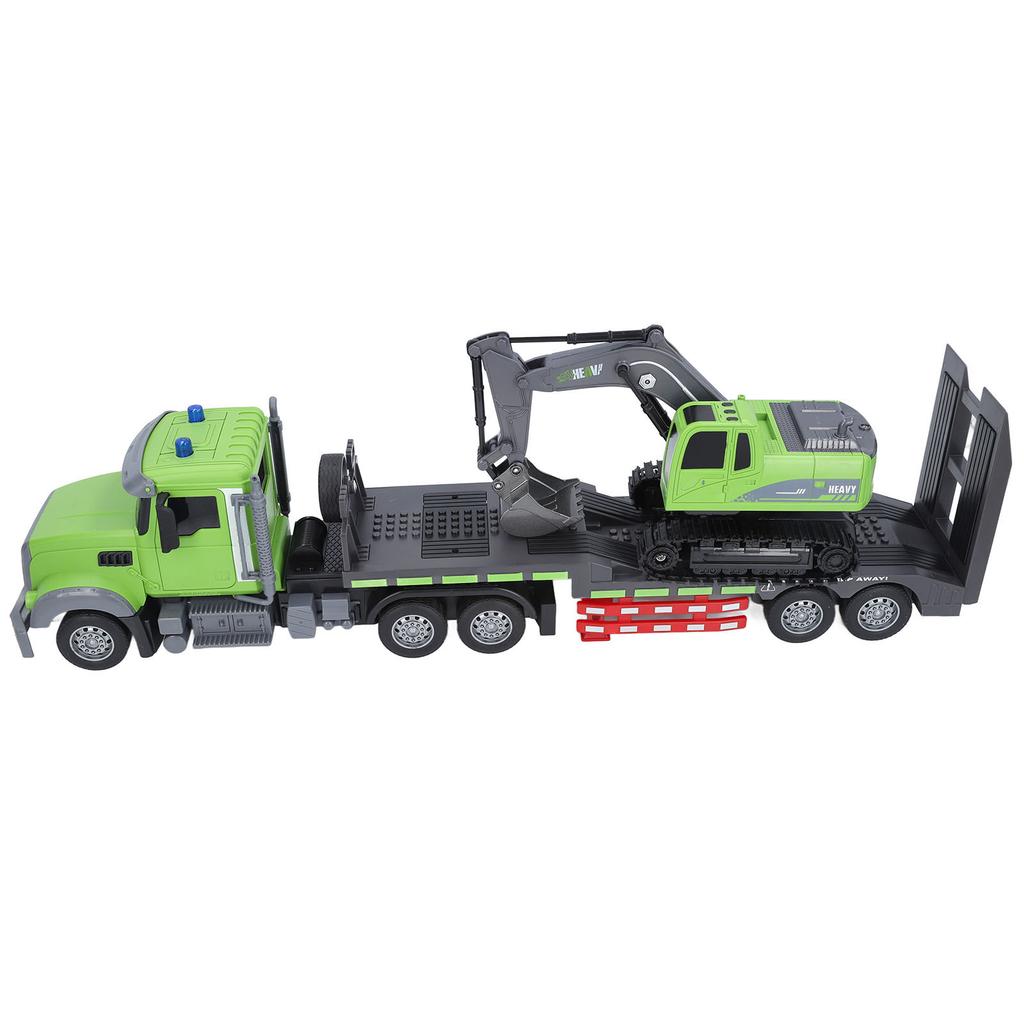 2 в 1 RC полуприцеп грузовик свет звук высокая имитация сплава пульт дистанционного управления экскаватор грузовик игрушка