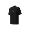 Solid Color Logo Print Casual Polo Shirt Men Tops Black 535271-01