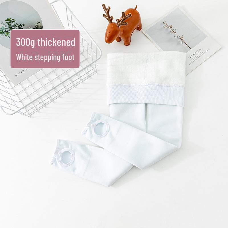 Леггинсы телесного цвета для девочек: Утолщенные колготки телесного цвета на бархатной подкладке, весна/осень.