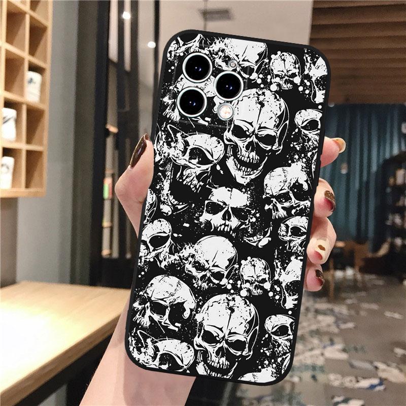 Чехол для телефона с изображением черепа для iPhone 15 14 Pro Max 13 12 11 Pro Max XSMax XR 12 13 mini 14 Plus Shell