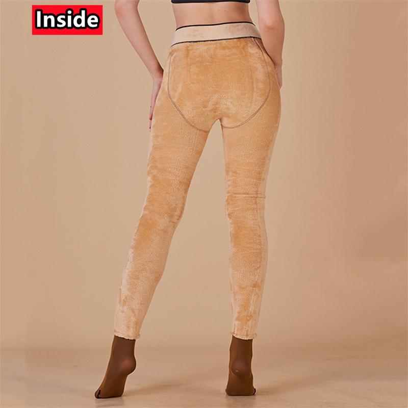 Women's Thermal Fleece Lined Tights, Winter Warm Footed Leggings