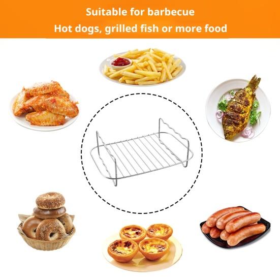 Air Fryer Rack Stainless Steel Dehydrator Grill Enhanced Airflow Design Air Fryer
