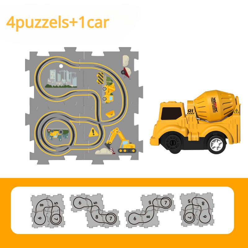 Electric Puzzle Train Racing Rail Car Model Educational Toy Children Track Car Jigsaw Toy Adventure Brain Interactive Game