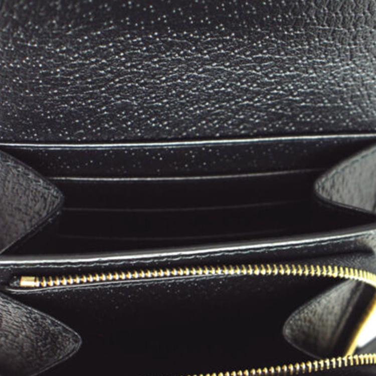 Gucci Кошелек женский Ophidia, полосатый, двойного сложения, из канваса и кожи, черный 719887-DJ2DG-1060