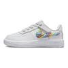 Force 1 Low LV8 EasyOn PS Rainbow Lace Swoosh Детские кроссовки Белый терра-румянец Vapor-Green FN4890-100