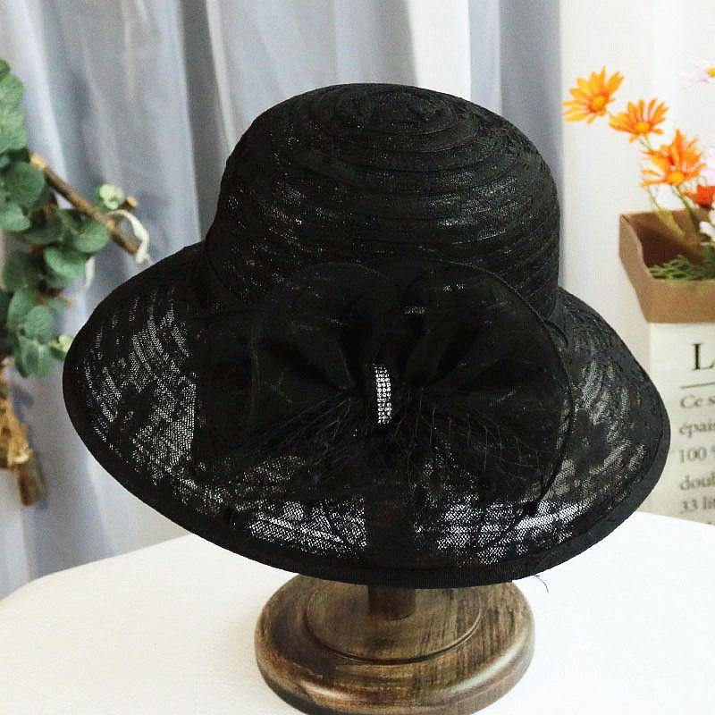 Hat Women's Summer Sunshade Hat Water Diamond Bow Lace Breathable Travel Sunscreen Foldable Sun Hat