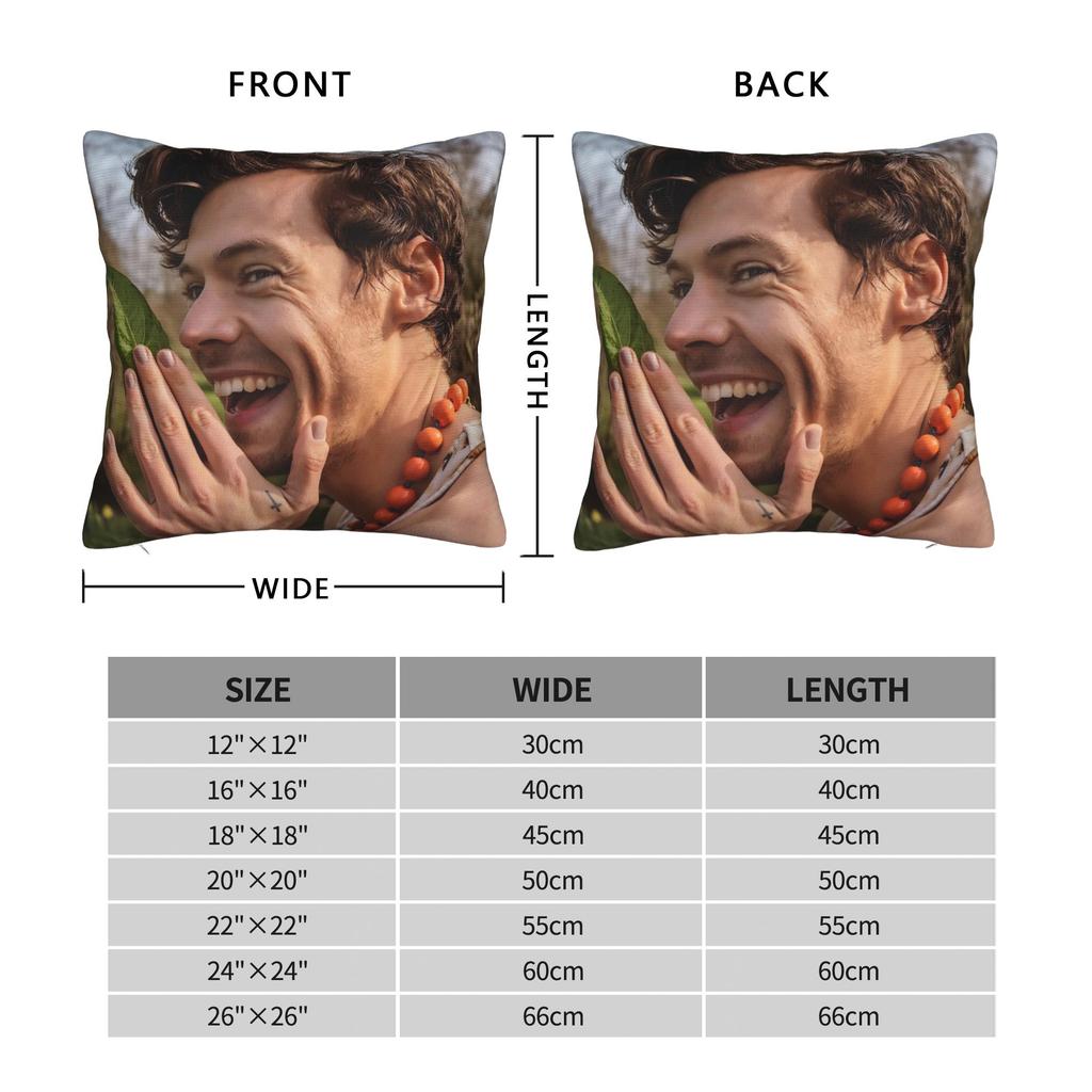 Kiss All The Time Album Square Pillow Cases Harrys Music Styles Cushion Cover Custom Zipper Decorative Pillowcase For Home 18"