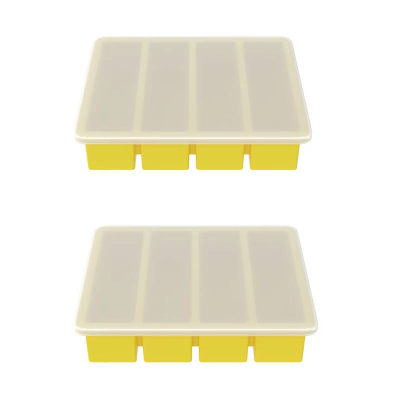 New 4 Grids Ice Cubes Long Strip Square Whiskey Ice Tray Mold Non-toxic Durable Large Ice Mold Barware Home Kitchen Tools