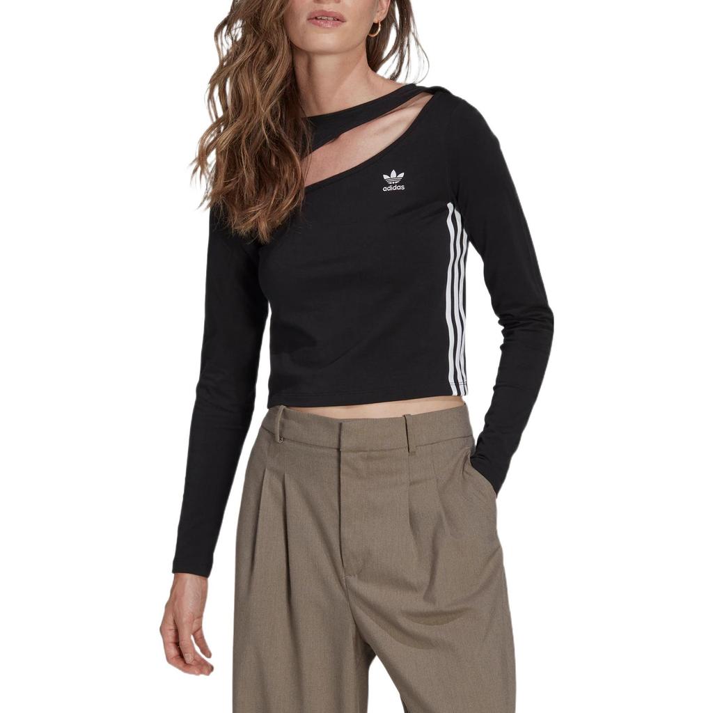 Women's Adidas Originals CENTRE Cut Out Top Crop Top Women's Black
