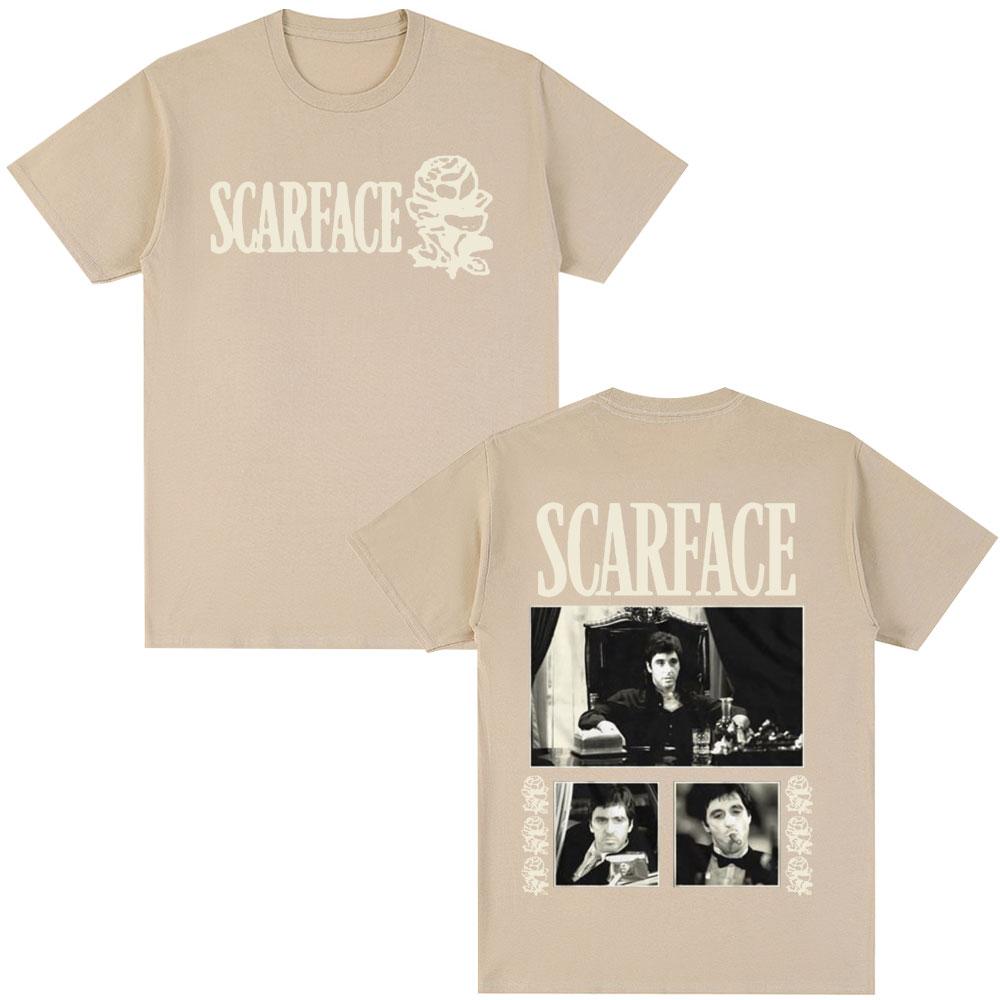 Scarface Print TShirt Tony Montana Alexander Pasiono Classical Gothic Style TShirt Unisexs Womens