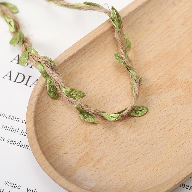 DIY Пеньковая веревка с веревкой-листьями Натуральная джутовая веревка Мешковина Лента DIY Поделки Винтажные Для дома Свадьбы Вечеринки Декор