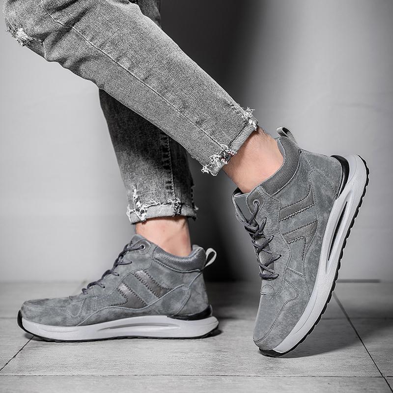 38-45 Мужские кожаные ботинки в стиле хип-хоп, дышащая повседневная обувь в стиле ретро, повседневная обувь больших размеров, легкие ботильоны