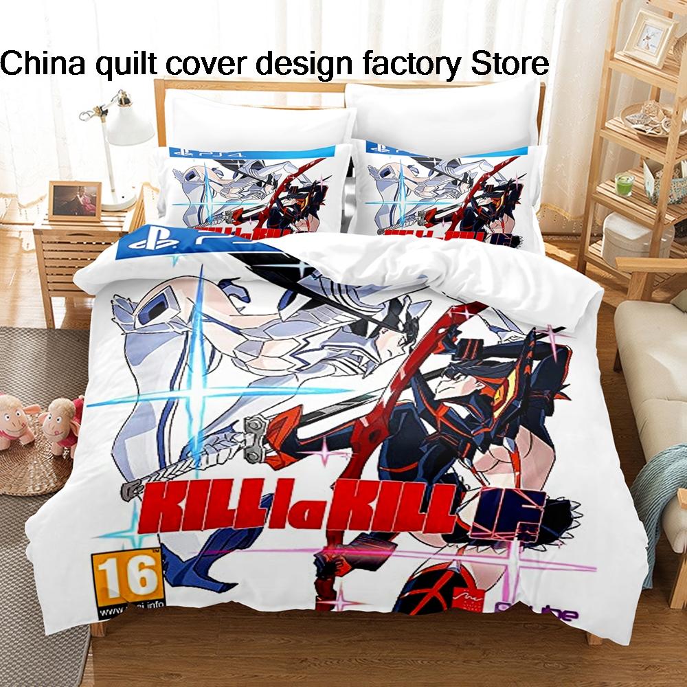 3 шт. Постельное белье Kill La Kill с 3D-принтом Рюко Матой, пододеяльник, наволочки для подростков, фанатов, декор комнаты, подарок, постельное белье