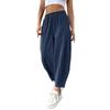 Women's Solid Color Pleated Waist Loose Wide Leg Straight Leg Pants