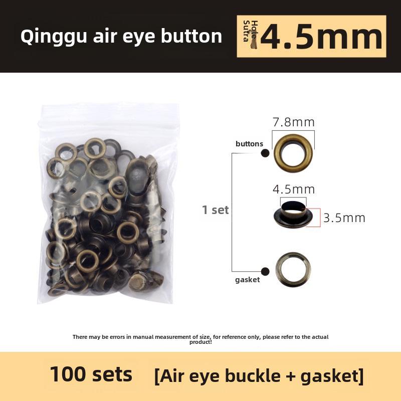 Набор из 200 металлических люверсов 10 цветов диаметром 5 мм с плоскогубцами