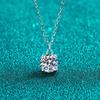 D Color 100% Real Moissanite Necklace for Women 1ct Classic Sparkling Diamond Pendant S925 Sterling Silver Birthday Gift