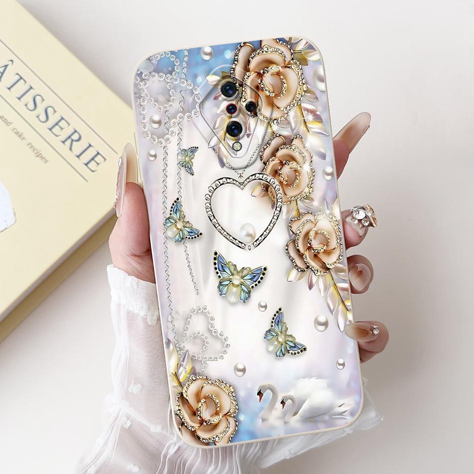 For Vivo S1 Pro (1920) / S1 (1907) Beautiful Bow Rose Painting Phone Case For Vivo S1 S1Pro Soft Silicone Shockproof Cases