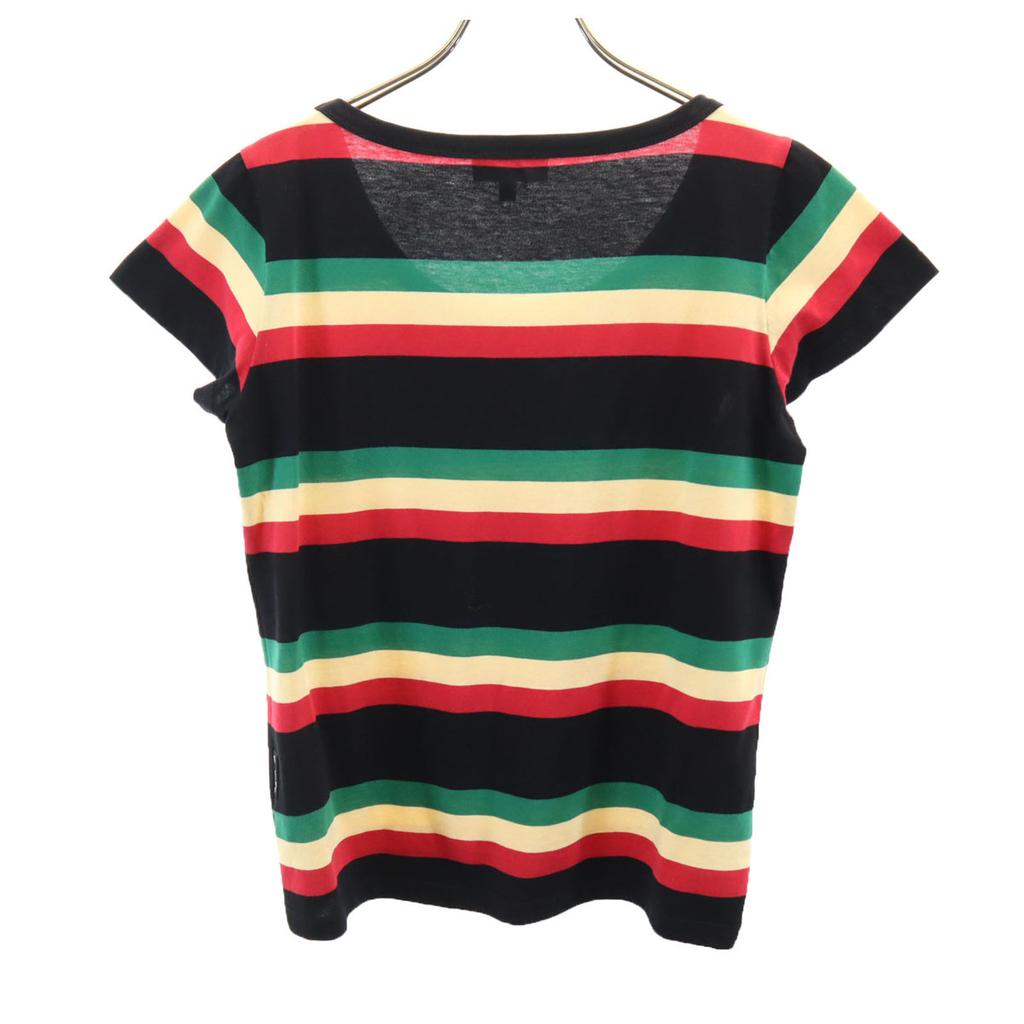 agnes b. Made in Portugal Border Pattern French sleeve T-shirt 1 black Women Used