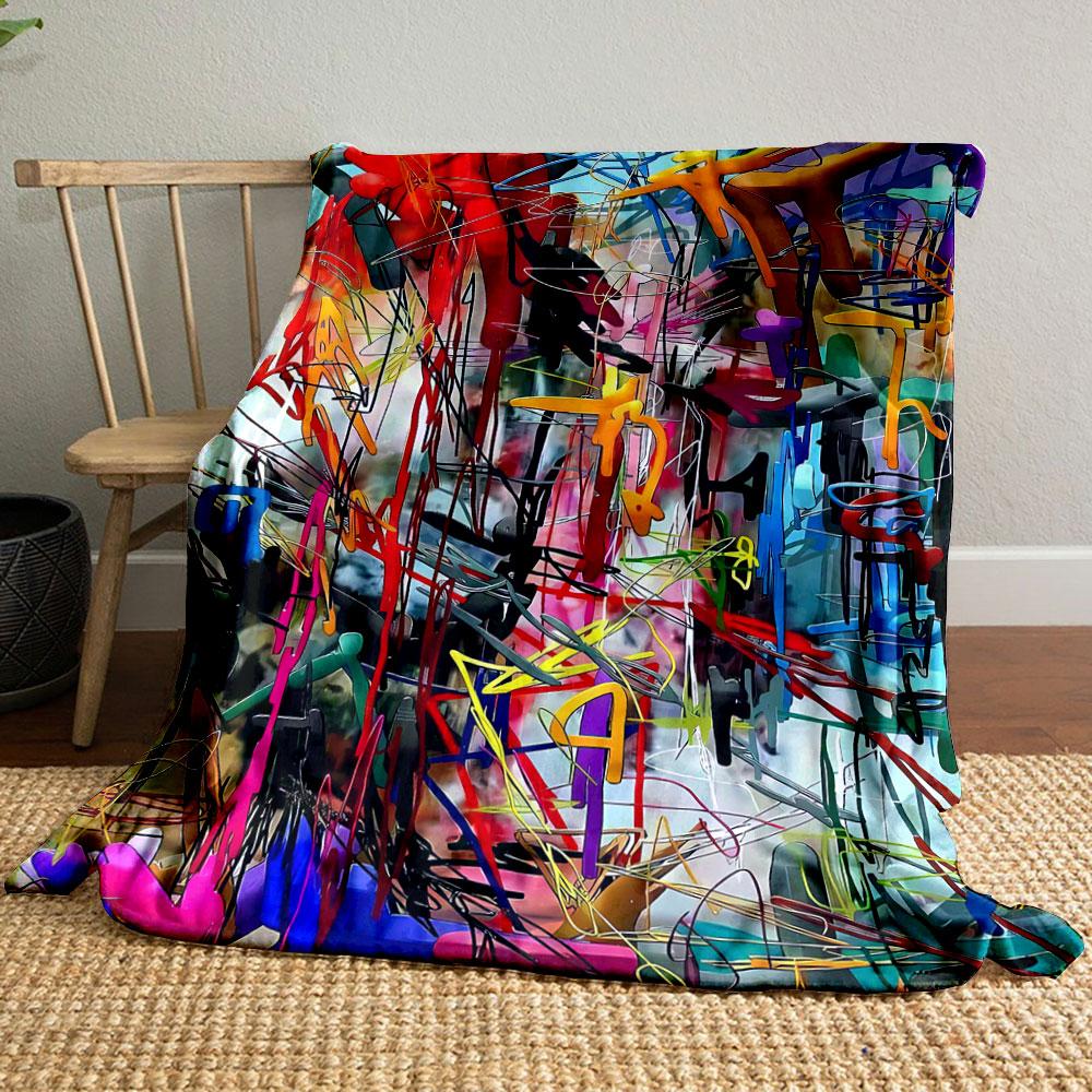 Abstract Graffiti Art Blanket bedroom Blanket for Livingroom Couch lunch break Soft throw for Friend's festival Gift