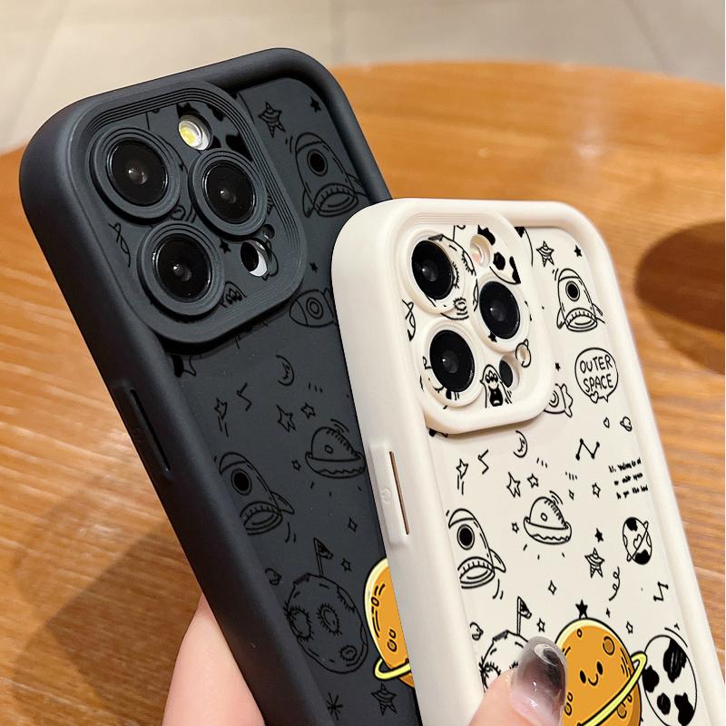 Чехол для телефона для iPhone 16 Pro Max 16e 15 14 13 12 11 XR XS 8 7 с рисунком астронавта, противоударный, мягкий силиконовый чехол из ТПУ, Fundas