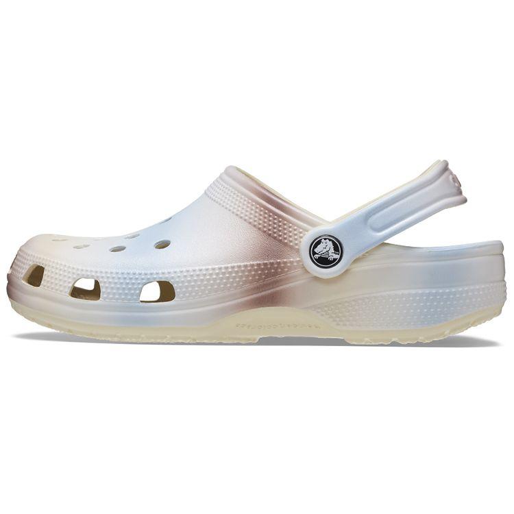 Crocs Унисекс Белые Классические Кроксы из ЭВА с Цветными Вставками и Мраморным Рисунком 208981-2Y3