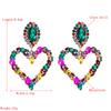 Модные Богемные Красочные Серьги с Кристаллами в Форме Сердца для Женщин Новые Стразы Заявление Сердце Звезды Висячие Серьги Бижутерия