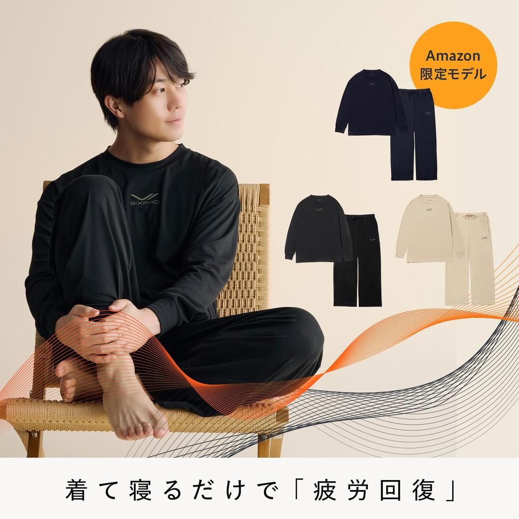 Эксклюзив от официального магазина Sixpad Recovery Wear Sleep Long Exclusive [SIXPAD] (Топы, JP, Алфавит, S, (Amazon Цвет темно-синий))