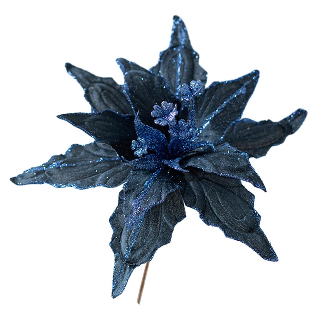 28см Блестящий Рождественский Цветок Искусственное Украшение для Рождественской Елки Вечеринка Домашнее Украшение Искусственные Цветы Рождественская Гирлянда Украшения