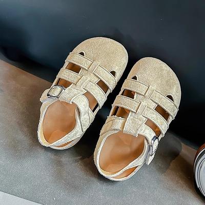 Ретро повседневная сумка сандалии на каблуке женские 2025 лето новая двухсторонняя полая полушлепанцы плетеные мягкие плоские туфли-клетка для свиней