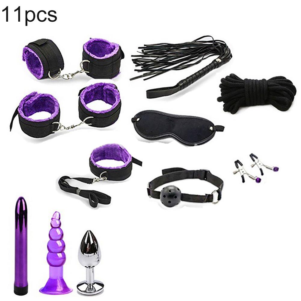 TBH Plush Handcuffs Restraints Bondage Condom Dildo Choker Couples Sex Tool Set
