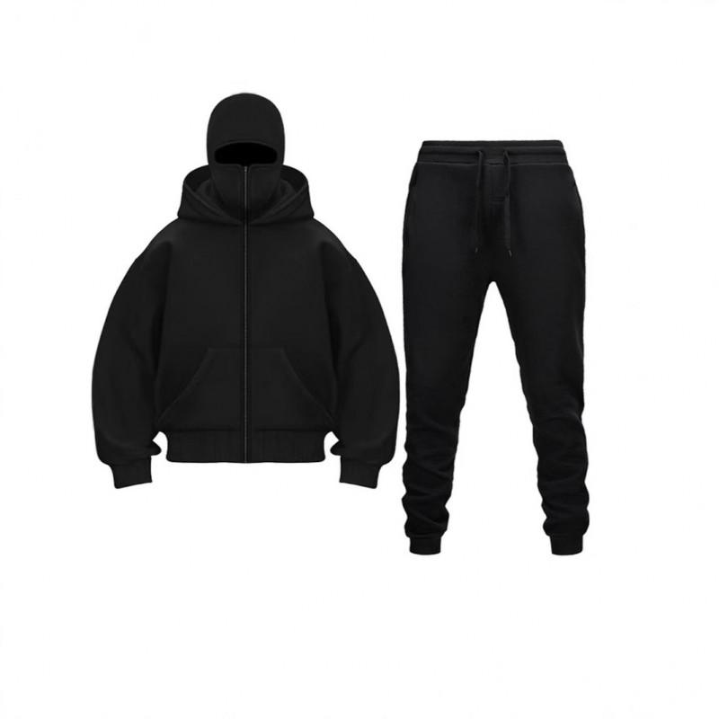 Zip-up Hoodie Sweatshirt Pants Set Men Women Streetwear Casual Fall Winter