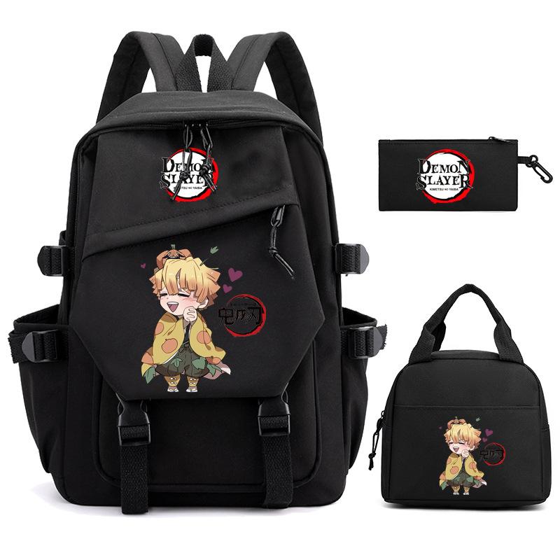 Ghost Extermination Surrounding Animation Schoolbag Trend Primary And Secondary School Students Leisure Backpack College Meal Bag Pencil Bag Set