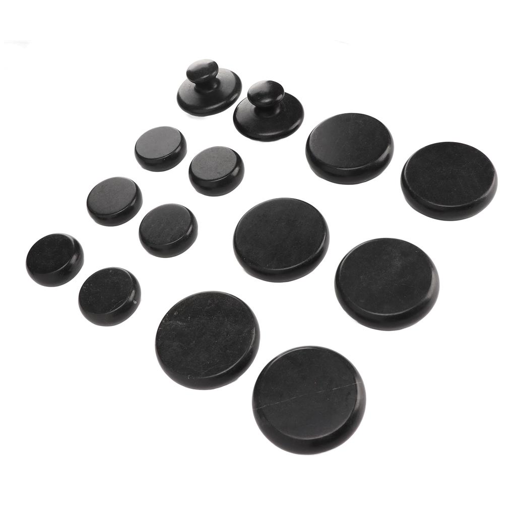 14pcs Massage Stone Set Home Beauty Salon Basalt Muscle Relax Therapy Spa Hot Stone for Men Women