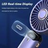 Handheld Mini Fan Wireless USB Rechargeable Portable Digital Display Phone Holder Fan 5 Speed Foldable Neck Hanging Fans