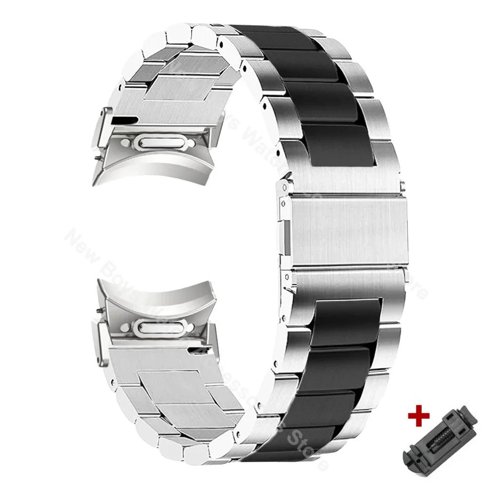 Быстросъемный ремешок из нержавеющей стали для Samsung Galaxy Watch 7 6 4 5 pro 40 44мм 45 42 46мм ремешок без зазора для watch6 classic 43мм 47мм