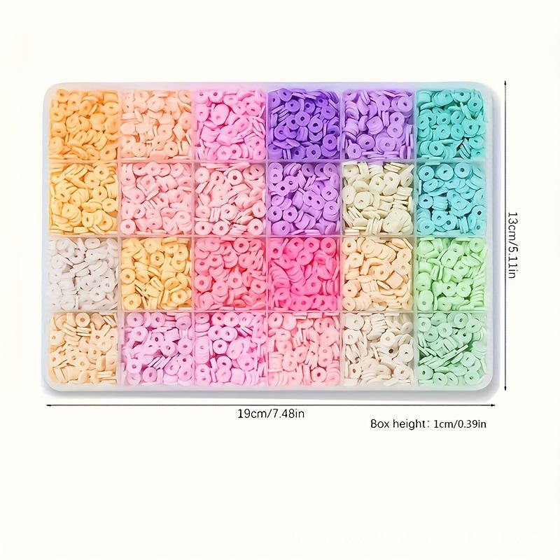 Colored Polymer Clay Slice Set with Holes - 24-Grid, 6mm Beads for DIY Bracelets & Earrings