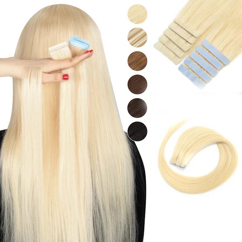 Человеческие волосы, прямые наращивание волос из искусственной кожи, 2,5 г/шт., 25 г/упак. 45/50/55/60 см