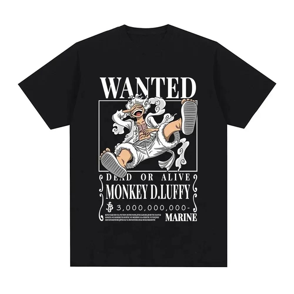 Luffy Gear 5 Мужская футболка Японский аниме мультфильм футболка унисекс Monkey D Luffy Harajuku Y2k Streetwear Мужская одежда