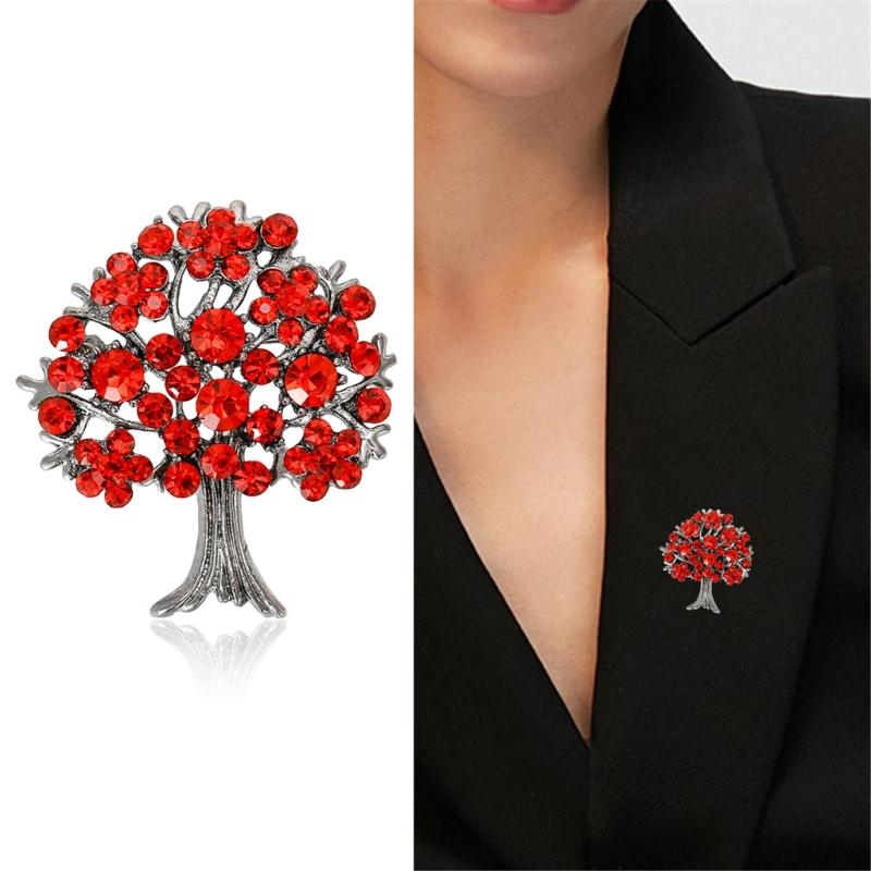 Elegant Tree Brooch Pin Distinctive Tree Clothing Lapel Pin Essential Fashion Brooch Accessory